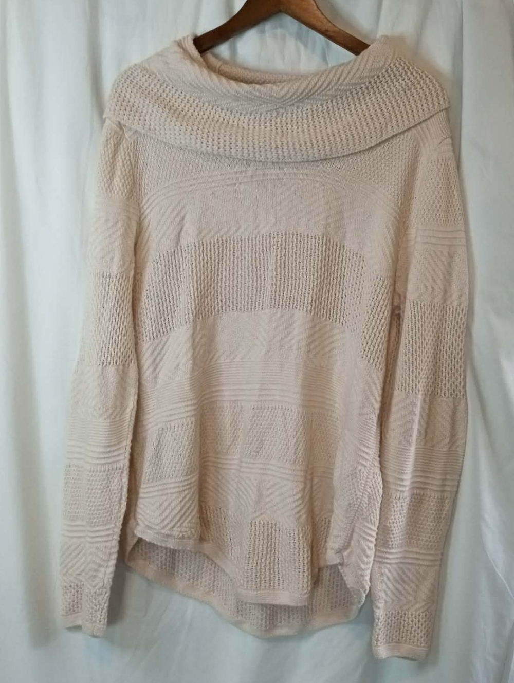eight eight eight Cream Cowl Neck Knit Sweater Coastal Scandi Office Preppy